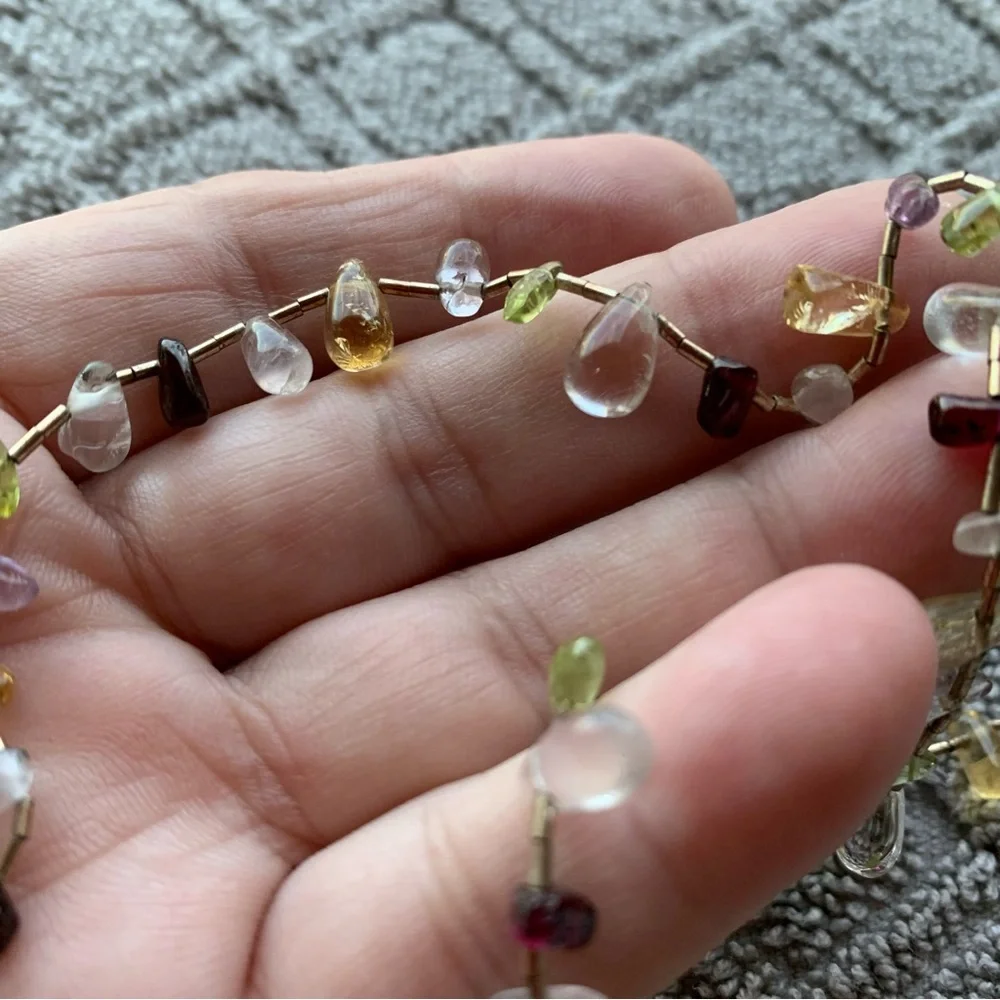 Eyeglass Necklace with Multicolor Beads and Front Clasp